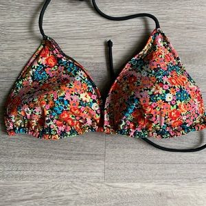 Floral String Bikini Top Size Medium